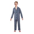 thumbnail image 1 of Sleepwear Big Boys Button Front Woven Pajama Set (18, Navy Checkered), 1 of 2