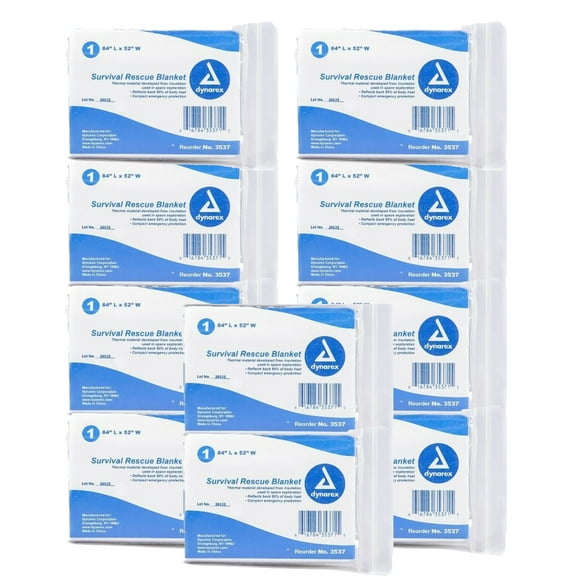 Emergency Mylar Thermal Blankets - Space Blanket Survival Kit Camping Blanket (10-Pack). Perfect for Outdoors, Hiking, Survival, Bug Out Bag，Marathons, or First Aid