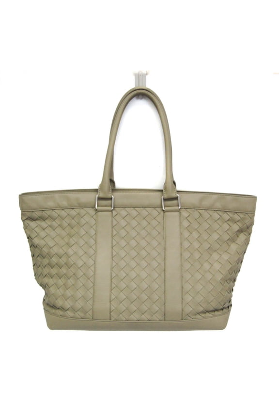 Pre-Owned Bottega Veneta Intrecciato Big Zipper Tote Bag Men,Women Leather Tote Bag Light Green