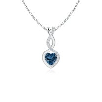 Angara Natural London Blue Topaz Infinity Heart Pendant Necklace for Women in Platinum (Size-4mm) | November Birthstone Jewelry