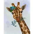 thumbnail image 2 of Fab Funky 12x14 White Modern Wood Framed Museum Art Print Titled - Chewing Giraffe 1, 2 of 4