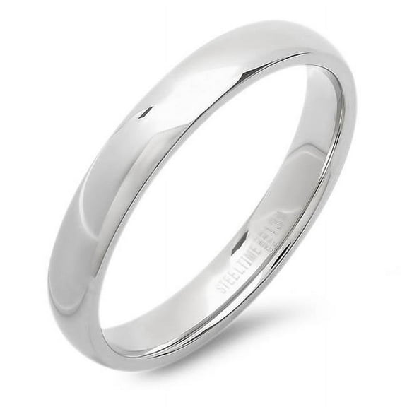 Mens Stainless Steel Plain Band Ring- Size - 12