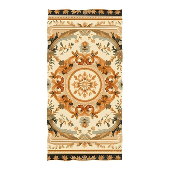 Yellow Mandala Beach Towel Oversized 74"x37" Pool Towels Soft Absorbent Extra Large Quick Drying for Bathroom