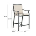thumbnail image 7 of Ulax Furniture Patio Bistro Bar Stools Metal Counter Height Stools with 100% Polyester Cushion, Set of 2, 7 of 7