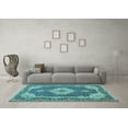 thumbnail image 3 of Ahgly Company Indoor Rectangle Medallion Light Blue Traditional Area Rugs, 2' x 3', 3 of 4