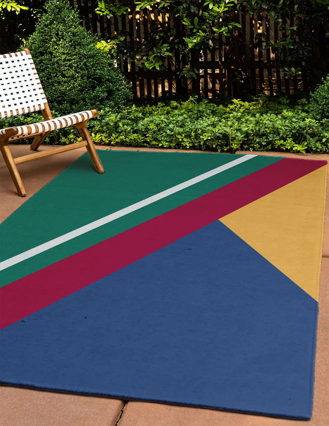 4' x 6' Simply Daisy Bold Shapes Modern & Contemporary Chenille Area Rug, Kelly Green