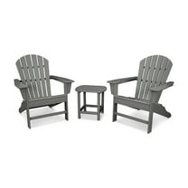 POLYWOOD South Beach Adirondack 3-Piece Set in Slate Grey