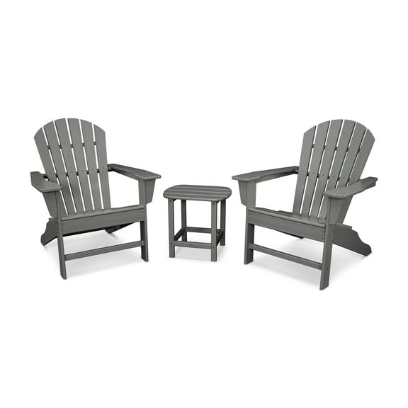 POLYWOOD South Beach Adirondack 3-Piece Set in Slate Grey