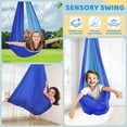 thumbnail image 2 of Yacona Sensory Swing with Stand, Heavy-Duty Metal Swing Frame, with Sensory Chair and Pod Swing, Hammock with Stand for Kids, Blue, 2 of 7