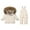 Beige, variant on Heavyweight 2 Piece Snowsuit Boys Girls Winter Ski Suits Clothes Waterproof Warm Hooded Puffer Jacket and Snow Bib Pants