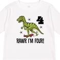thumbnail image 4 of Inktastic 4th Birthday Party Dinosaur 4 Year Old Boys Long Sleeve Toddler T-Shirt, 4 of 5