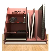 Wooden Office Desk Organizer Mail Rack for Desktop with Pen Holder