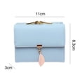 thumbnail image 2 of Short ladies wallet, Pu leaf pendant three-fold bag, coin purse-blue, 2 of 5