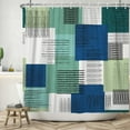 thumbnail image 2 of SUNOLIFE Geometric Shower Curtain Abstract Minimalist Modern Fabric Bathroom Curtain Set 72x72 in, 2 of 4