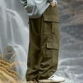 thumbnail image 5 of Bcfgryg Men's Casual Pants Outdoor Sports Trousers Elastic Waist Drawstring Lightweight Breathable Comfortable Loose Fit Work Pants For Hiking Jogging Travel Men’s Jogger Pants Green M, 5 of 5