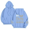 thumbnail image 3 of Bibifish Womens Drawstring Hoodies With Letter Print Angel Wing Sleeve Hoodies With Pocket Oversized Fit Casual Memorial Daily Wear Hoodies, 3 of 6