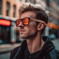 thumbnail image 2 of Gafas de Sol WOODONLY de Madera de Cebra Polarizadas Unisex con Montura Naranja, 2 of 7