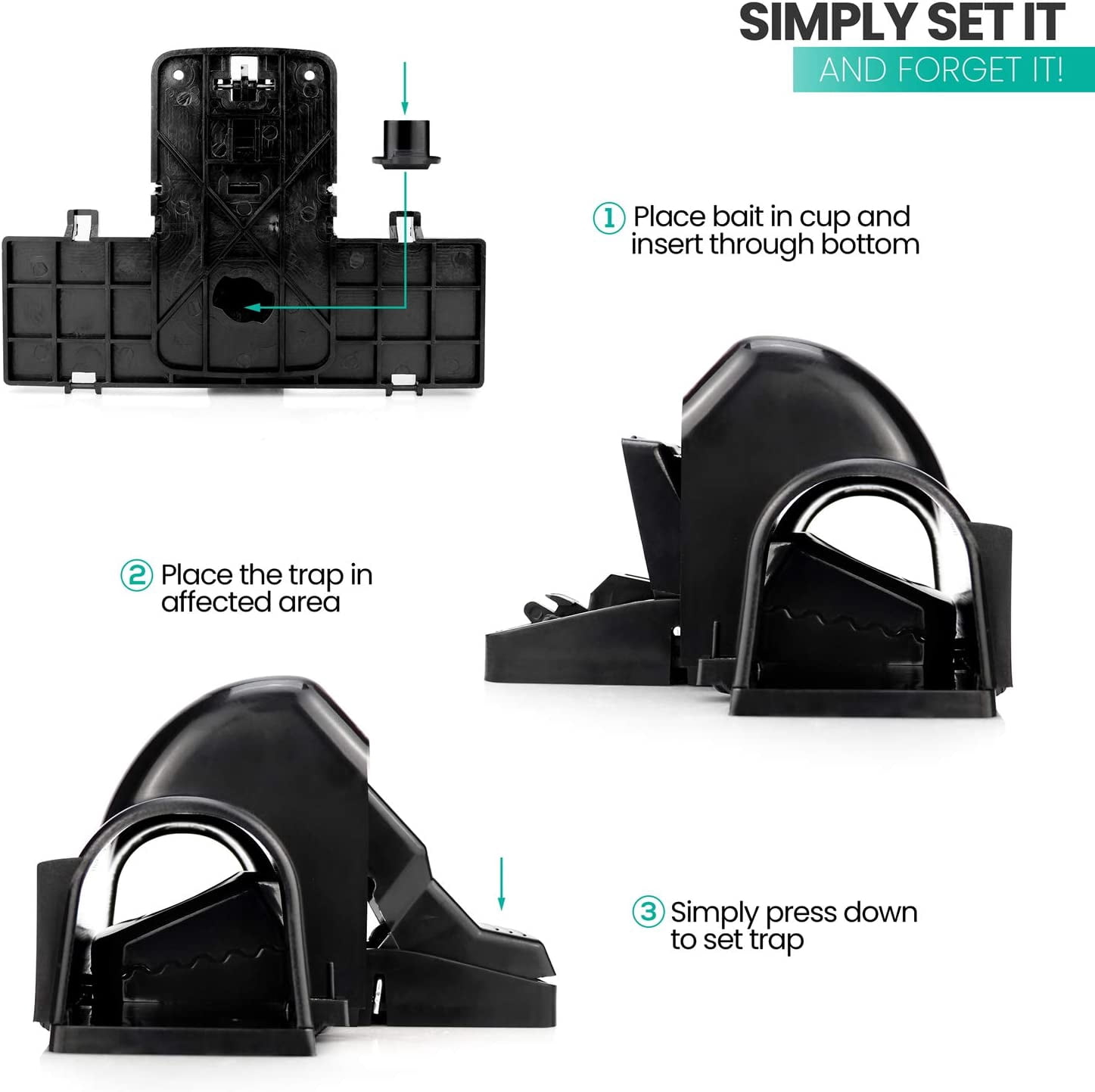 Exuby Pet-Safe Mouse Trap with Tunnel Design Dual Entry for Better Capture Rate No Harmful Poison, 4 Pack