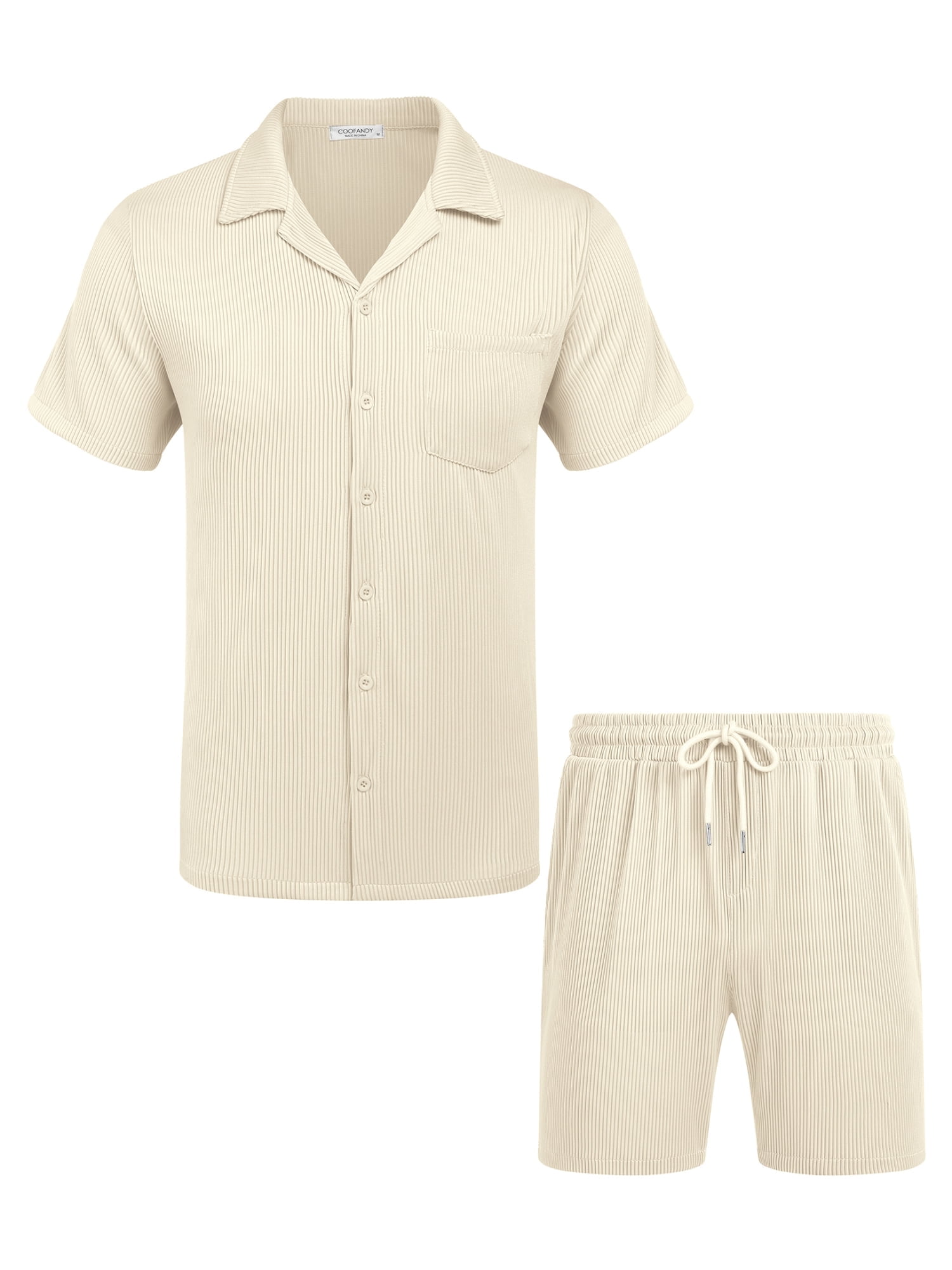 Men's Polo Shirt 2-Piece Short Set Soft Fleece Summer Shorts