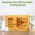 thumbnail image 4 of Bamboo State Cutting Board for Kitchen – Ohio Cheese Board, Charcuterie Platter & Serving Tray, (15" x 10"), 4 of 7