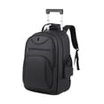 thumbnail image 2 of Mochila para ordenador portátil con ruedas, maletín con ruedas para ordenador portátil, bolso de de negocios con ruedas para mujeres y hombres Negro, 2 of 8