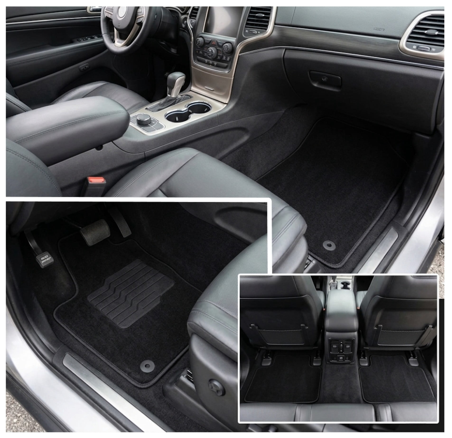 Carpet Floor Mats for 2016 to 2021 Jeep Grand Cherokee and 2016 to 2023 Dogde Durango, Front and Rear