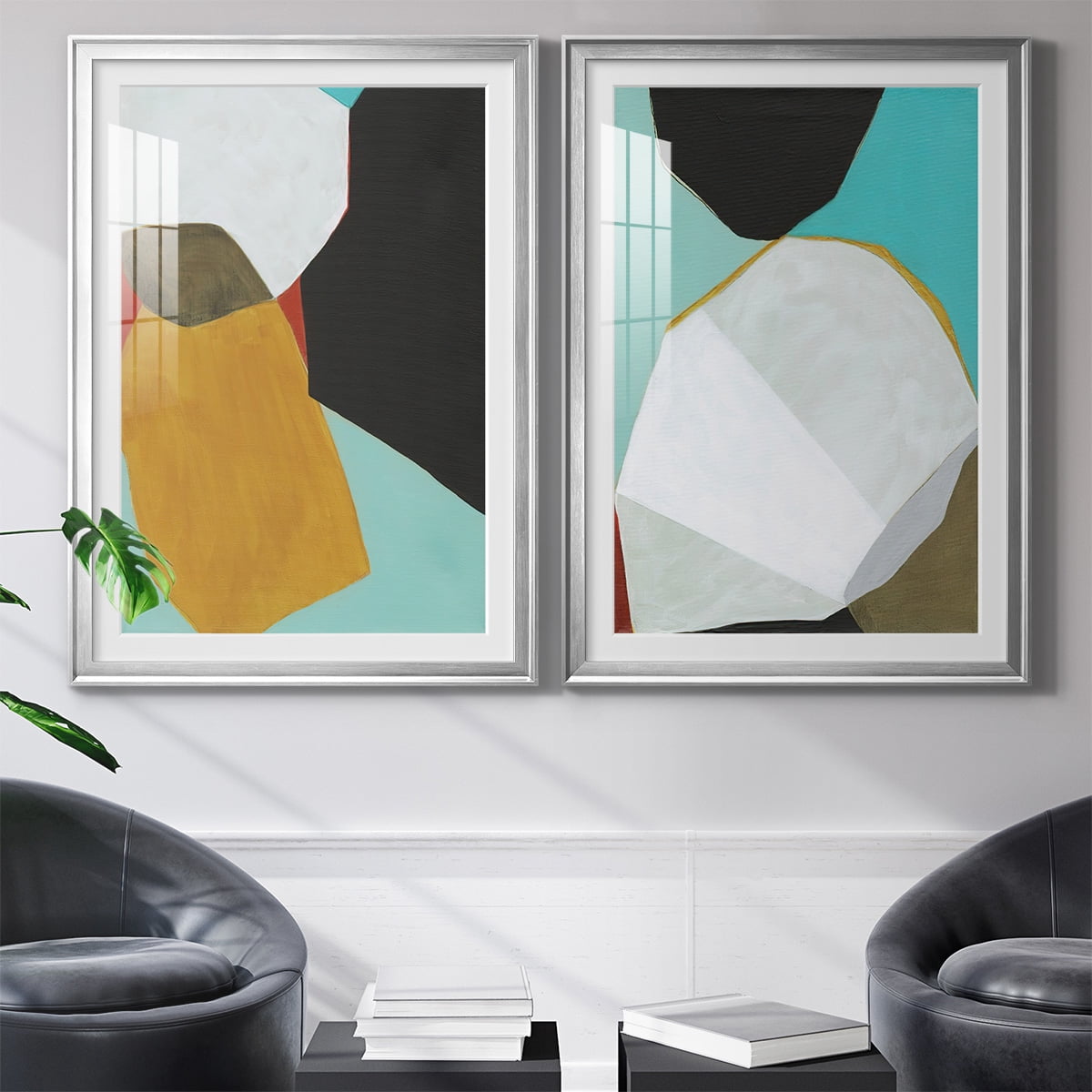 Wexford Home Graphica I Premium Framed Print, 22.5" x 30.5" - Ready to Hang, Silver (Set of 2)