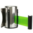 thumbnail image 1 of tredstone Stanchion Queue Barrier Wall Mount Crowd Control Retractable Ribbon 2m Green, 1 of 5