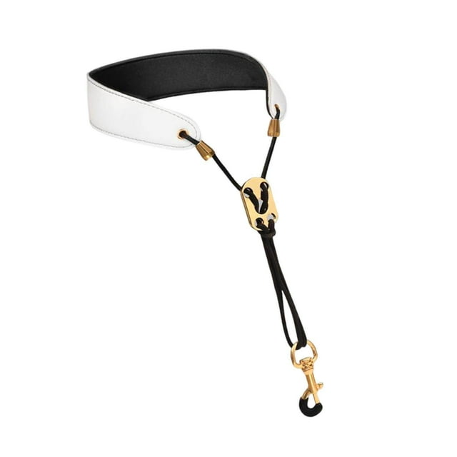 Baohd Saxophone avec Sangle de Cou Rembourré Confortable pour Clarinette Basse Soprano Blanc
