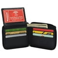 thumbnail image 3 of RFID Blocking Mens Zip Around Wallet Cowhide Leather Zipper Bifold, 3 of 38