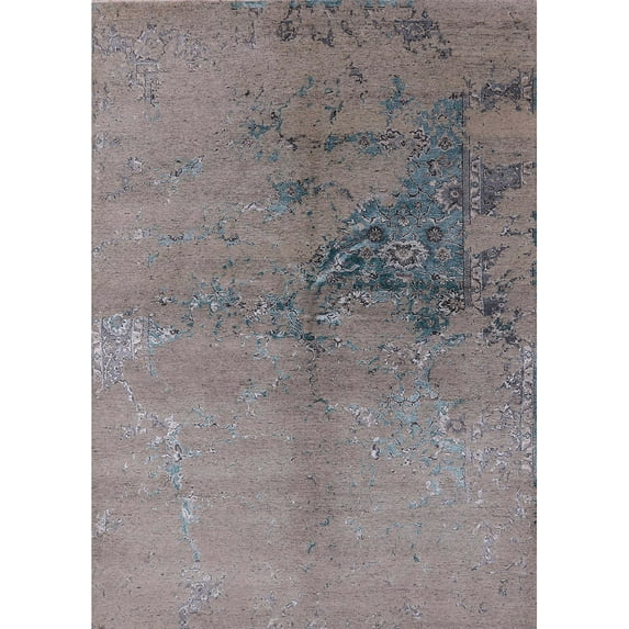 Ahgly Company Machine Washable Indoor Rectangle Industrial Modern Rosy Brown Pink Area Rugs, 6' x 9'