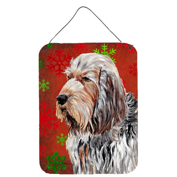 Otterhound Red Snowflakes Holiday Wall or Door Hanging Prints