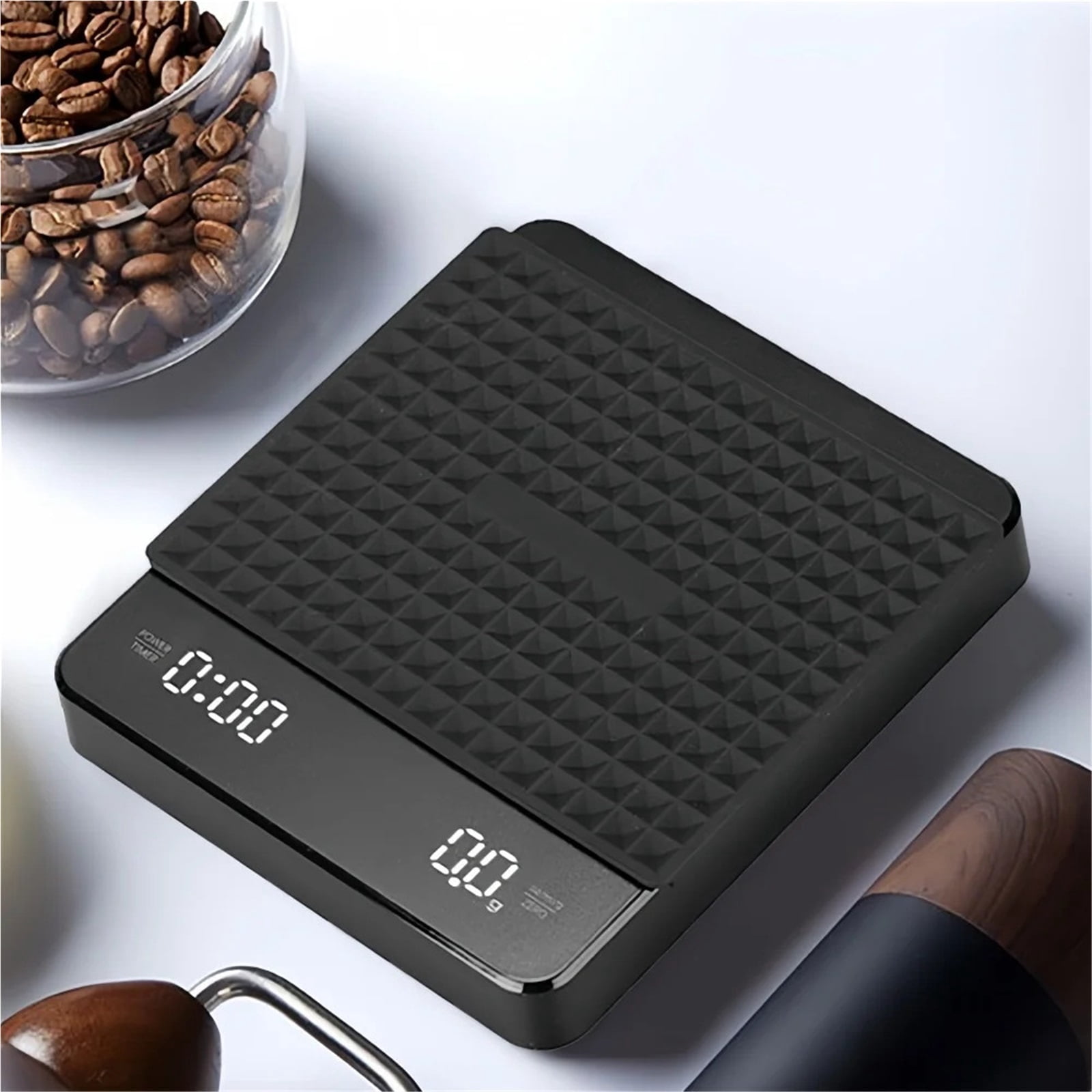 3kg/0.1g Electronic Coffee Scale with Waterproof Pad LED Display Home Coffee ,Easy to Operate
