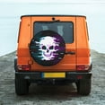 thumbnail image 7 of DouZhe Waterproof Spare Tire Cover, Cyberpunk Robot Skull Prints Adjustable Wheel Covers Fit for Jeep Trailer RV SUV Car, 17 inch, 7 of 7