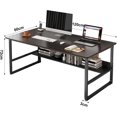 thumbnail image 3 of Escritorio Minimalista para Computadora o Laptop Mesa de Ordenador Industrial Ideal Home Oficina Recamara o Dormitorio, Fácil Armado, 3 of 4