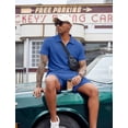 thumbnail image 5 of COOFANDY Men' 2 Piece Tracksuit Outfits Polo Shirt and Shorts Set Quarter Zip Shirt and Elastic Waist Shorts Summer Causal, 5 of 6