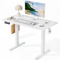 thumbnail image 1 of EDX Electric Adjustable Height Sit Standing Desk, 40 x 24 inch Splice Board for Home Office, White, 1 of 9