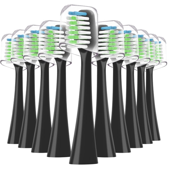 Compatible with Waterpik Complete Care 9.0 (CC-01), 5.0 (WP-862) Sonic Electric Toothbrush Replacement Brush Heads, Soft Bristle, 10 Pack