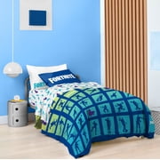 Fortnite Boogie Kids 2-Piece Twin/Full Reversible Comforter and Sham Bedding Set, Microfiber, White, Epic Games, Gaming Bedding