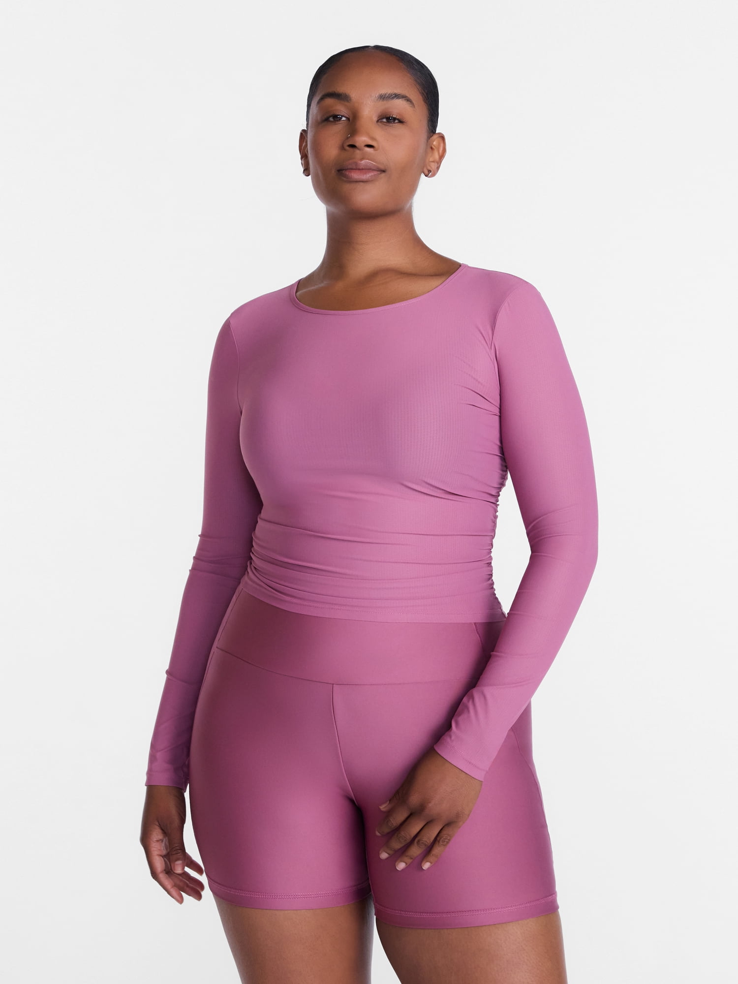 Avia Women’s Side Cinch Ruched Top, Sizes XS-XXXL