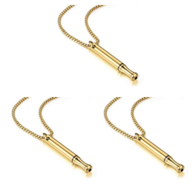 Justharion Personnalisé Collier de Respiration Pleine Conscience en Acier Inoxydable Personnaliser Or 3Set