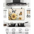 thumbnail image 5 of Stove Top Covers for Electric Stove 36x21 Inches, Sunflower Heat Insulation Fireproof Glass Cooktop Protector, Butterfly Spring Floral Botanical Multipurpose Countertop Stovetop Cover for Kitchen, 5 of 8