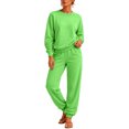 thumbnail image 5 of Stralyhd 2 Piece Set Womens Travel Vacation Long Sleeve Outfits 2026 Fall Jogger Tracksuit Fleece Sweat Workout Matching Sets Fluorescent Green S, 5 of 5
