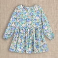 thumbnail image 3 of Mercatoo Toddler Girls Long Sleeve Dress Floral Smocked Midi Dress Formal P𝐚rty Princess Spring Dresses for Girls Easter Outfit, 3 of 4