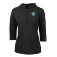 thumbnail image 2 of Women's-Cutter & Buck  Black Charlotte FC Virtue Eco Pique Recycled Half-Zip Pullover Hoodie, 2 of 3