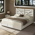 thumbnail image 2 of LUXOAK King Size Farmhouse Bed Frame with Metal Slats & Easy Assembly, 4 Drawers, White, 2 of 8