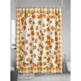 thumbnail image 5 of Fall Shower Curtain Maple Leaves Shower Curtains for Bathroom Thanksgiving Decor, Waterproof Polyester Shower Curtain Set with Hooks, Extra Long 72" x 96" Orange Plaid, 5 of 6