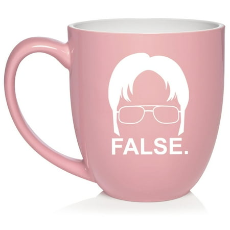 

False Funny Coffee Mug Tea Cup Gift for Her Him Friend Coworker Wife Husband (16oz Light Pink)
