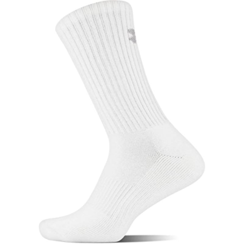 Under Armour Under Armour Performance 4 Pair Crew Socks, White, Large