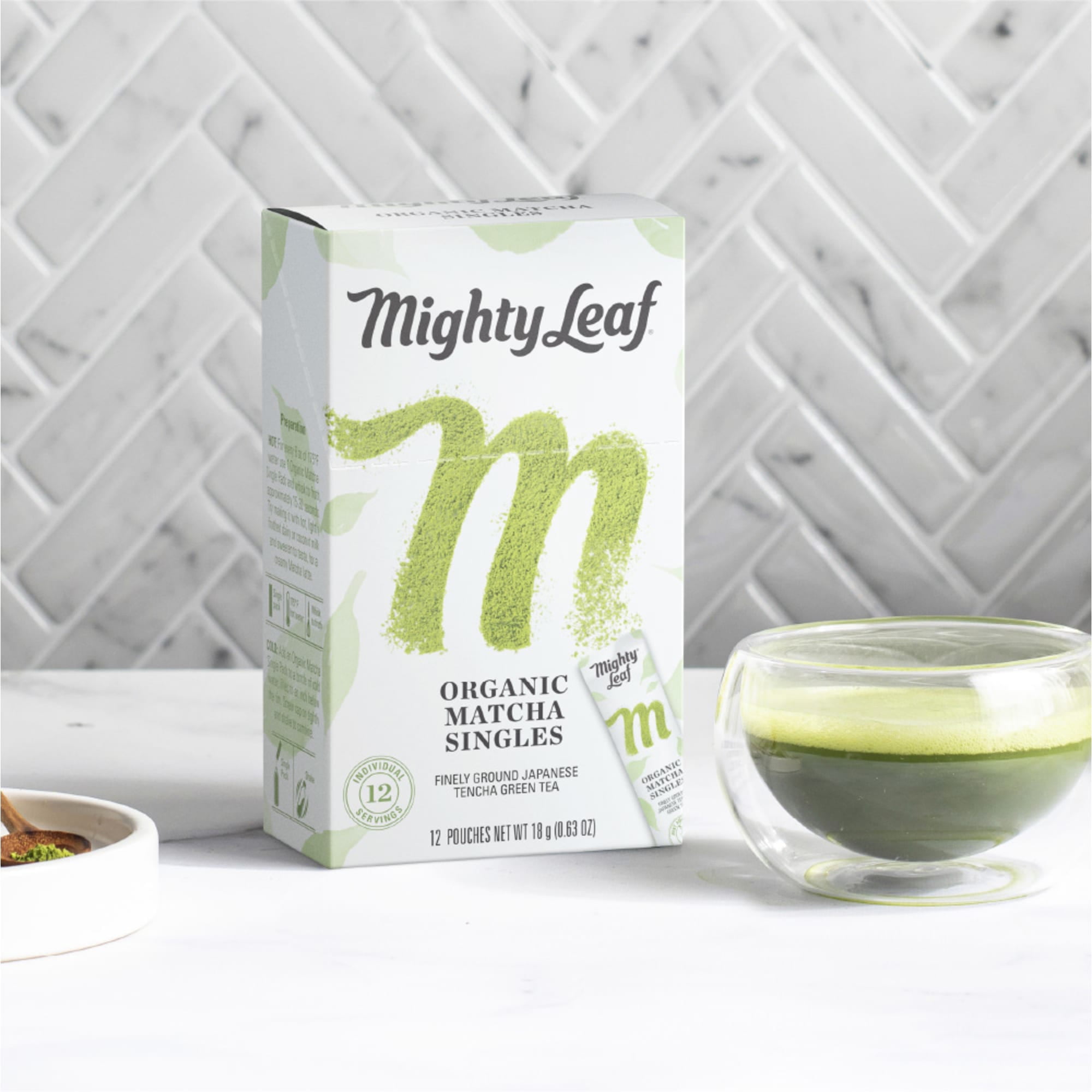 Mighty Leaf Tea Organic Japanese Matcha Green Tea Powdered Tea Mix, On the Go Single Packets, 12 Count
